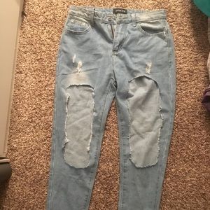 Fashion Nova Extreme Distressed Jeans
